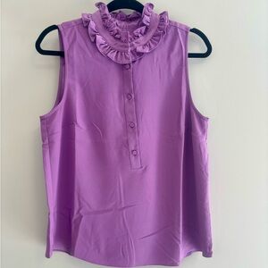 NWOT J Crew ruffleneck sleeveless top